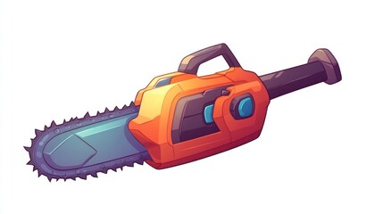 Naklejka premium Cartoon illustration of a chainsaw (1)