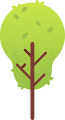 Green stylized tree with rounded foliage and brown trunk, perfect for representing nature, environment, or growth in a simple and visually appealing way