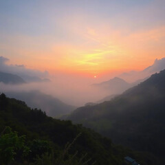 Misty Mountain Sunrise