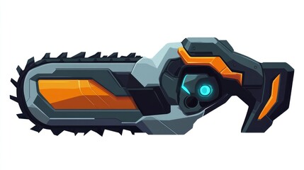 Fototapeta premium Futuristic chainsaw weapon