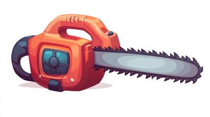 Naklejka premium Cartoon chainsaw illustration (3)