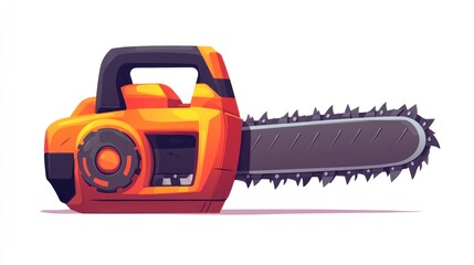 Fototapeta premium Orange chainsaw illustration (1)
