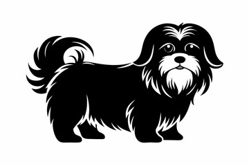 shih-tzu sihouette black vector