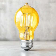 Unique light bulb placed on a wooden table exuding warm glow in a cozy and inviting atmosphere