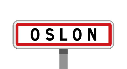 Panneau sur poteau de Oslon, Saône-et-Loire, Bourgogne-Franche-Comté