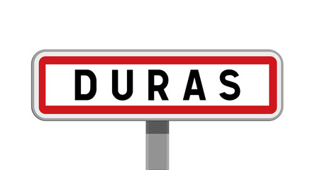 Panneau sur poteau de Duras, Lot-et-Garonne, Nouvelle-Aquitaine