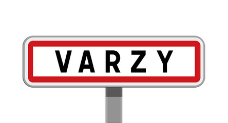 Panneau sur poteau de Varzy, Nièvre, Bourgogne-Franche-Comté