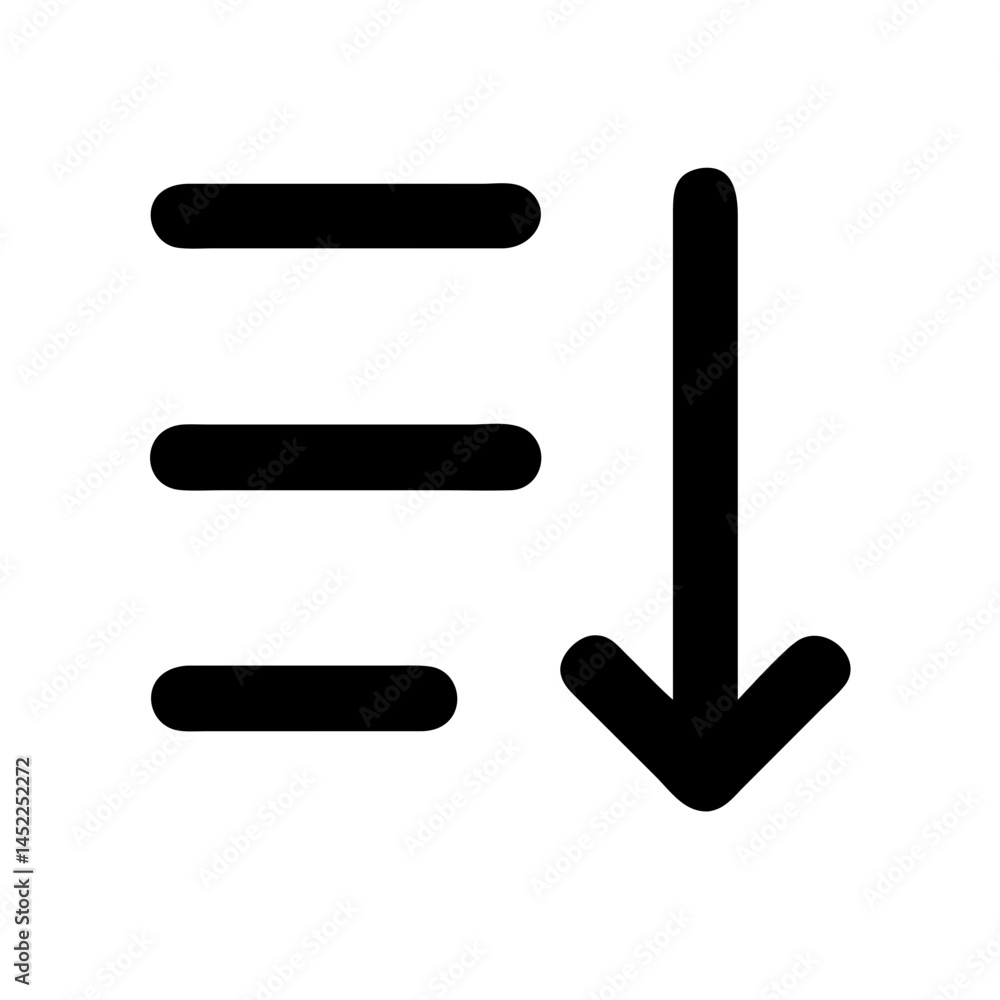 Poster simple black sorting icon, for website design