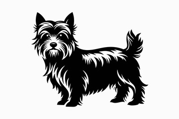 yorkshire terrier sihouette black vector