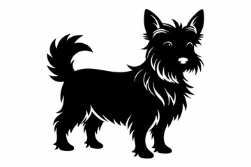 yorkshire terrier sihouette black vector