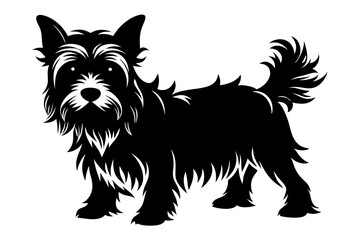 yorkshire terrier sihouette black vector