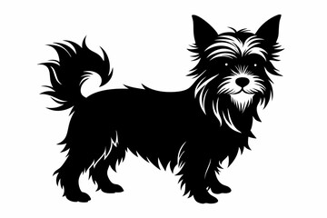 yorkshire terrier sihouette black vector
