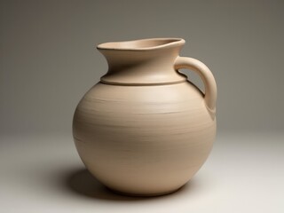 Ceramic brown clean vase. The vase is empty and has a simple, elegant design. handicrafts, DIY products.
