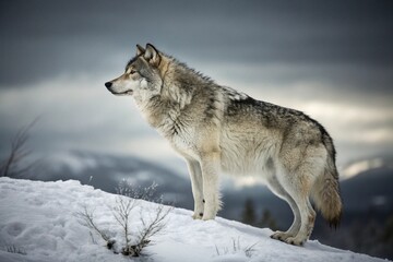 wolf in snow