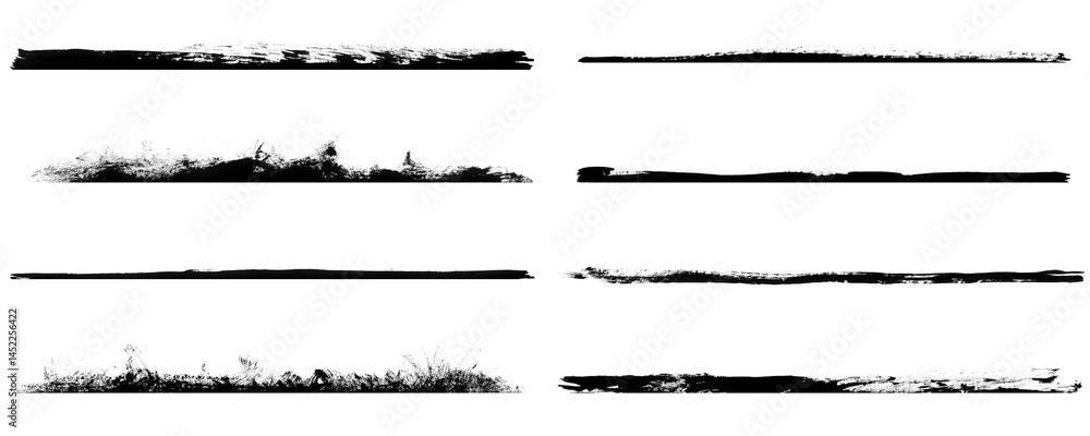 Fototapete marker scribble strokes and rough grunge line textures for overlays isolated on a transparent or whi