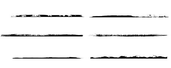 PNG Set of Grunge Brush Stroke Elements and Marker Scribble Art Isolated on a Transparent or White Background