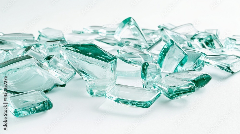Aufkleber shattered glass pieces displaying a captivating array of translucent colors, creating a visually str