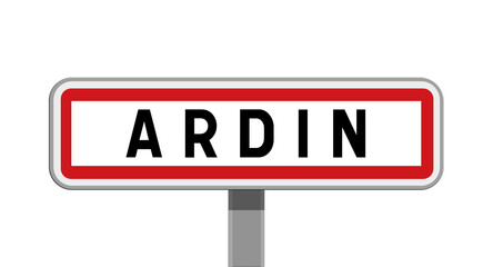 Panneau sur poteau de Ardin, Deux-Sèvres, Nouvelle-Aquitaine