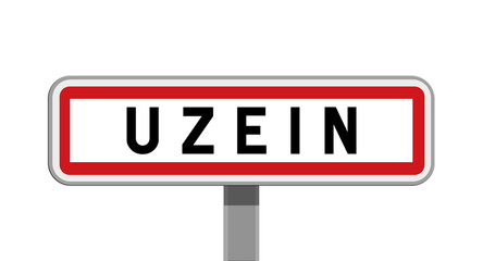 Panneau sur poteau de Uzein, Pyrénées-Atlantiques, Nouvelle-Aquitaine