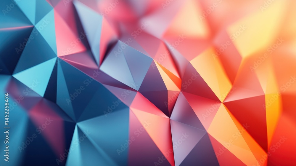 Poster abstract 3d poly background with smooth gradient wallpaper ai generated image
