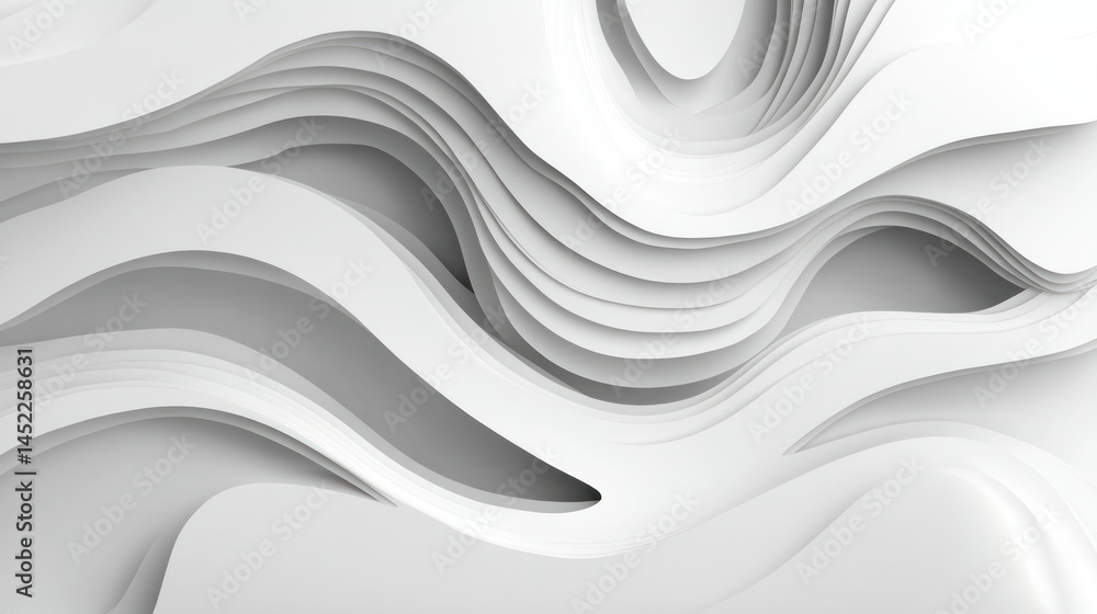 Poster abstract 3d paper cut layered design with subtle gradients background wallpaper ai generated image
