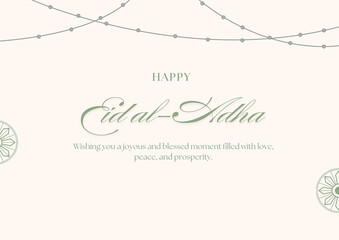 Simple Eid Mubarak Greeting Card