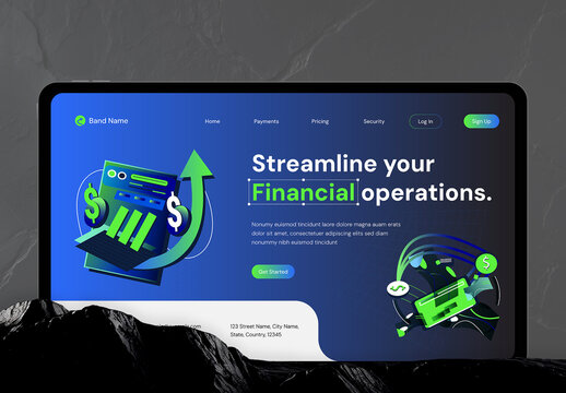Website Hero Header Layout with Custom Character Illustration