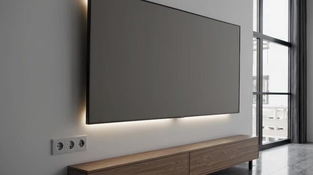 Elegant Minimalist Floating TV Panel Design