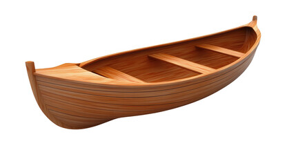 Elegant wooden rowboat floating peacefully on a serene black backdrop