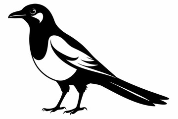 magpie sihouette black vector