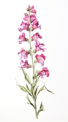 Penstemon illustration botanical drawing.