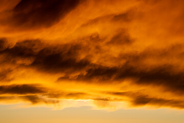 A large orange cloud in the sky