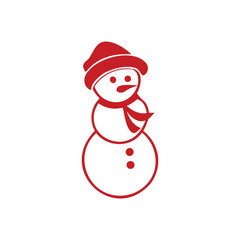 Cute Christmas snowman vector illustration features a happy winter holiday design with a Santa hat, perfect for a merry Christmas celebration