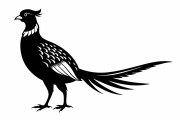 pheasant sihouette black vector