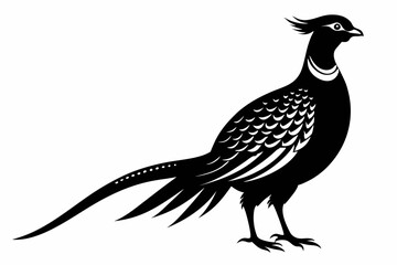pheasant sihouette black vector
