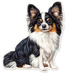 A dog sticker papillon animal breed.