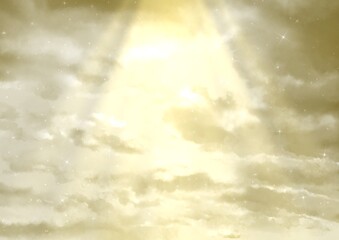 天使が降臨しそうな神々しい空　背景イラスト