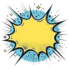 Speech bubble in a comic style background graphics blue.