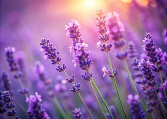 Obraz premium Close-Up Lavender Flowers with Soft Bokeh Background - Beautiful Purple Blooms