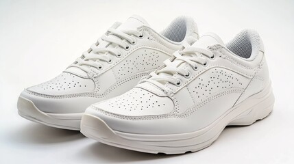Pair of white athletic sneakers