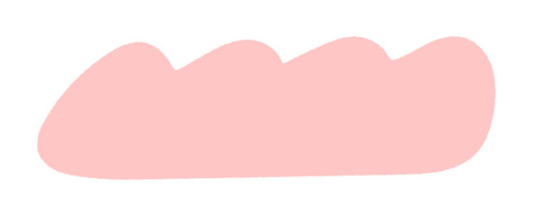 手描きの落書き風のあしらい - シンプルでポップなピンク色の山型の文字スペース･装飾パーツ素材