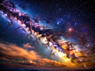 Fototapeta premium Cosmic Majesty: A Breathtaking Galaxy Panorama