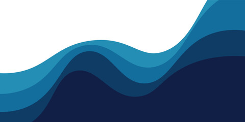 Sea waves layered vector background illustration