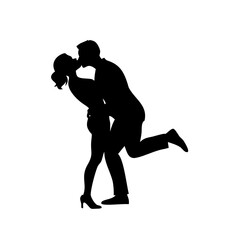 KissKissing Couple Silhouette Romantic Moment