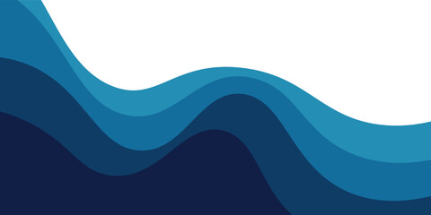Sea waves layered vector background illustration
