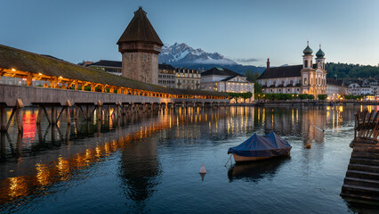 One night in the center of Lucerne city and swiss architecture in switzerland on 1st may 2025