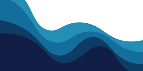 Sea waves layered vector background illustration