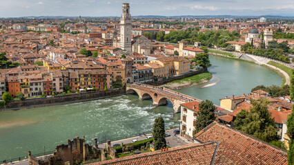 Italian architecture in the center of Verone city and italian architecture in Italy on 3th may 2025