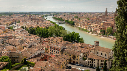 Italian architecture in the center of Verone city and italian architecture in Italy on 3th may 2025