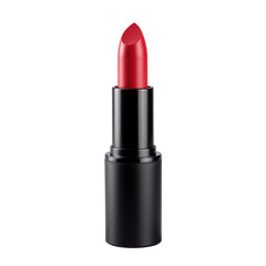 A sleek black lipstick with a vibrant red shade, perfect for bold makeup looks.